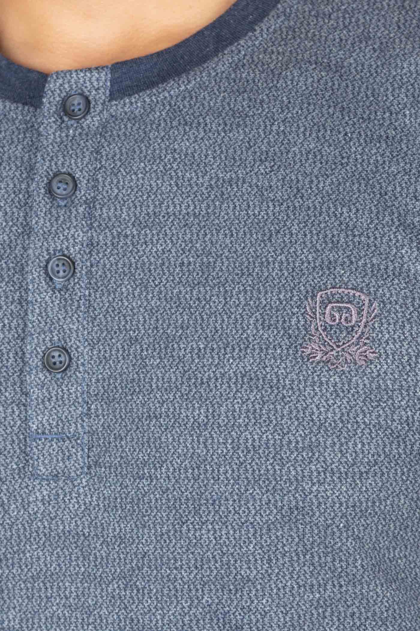 تی شرت یقه گرد دکمه دار 160113