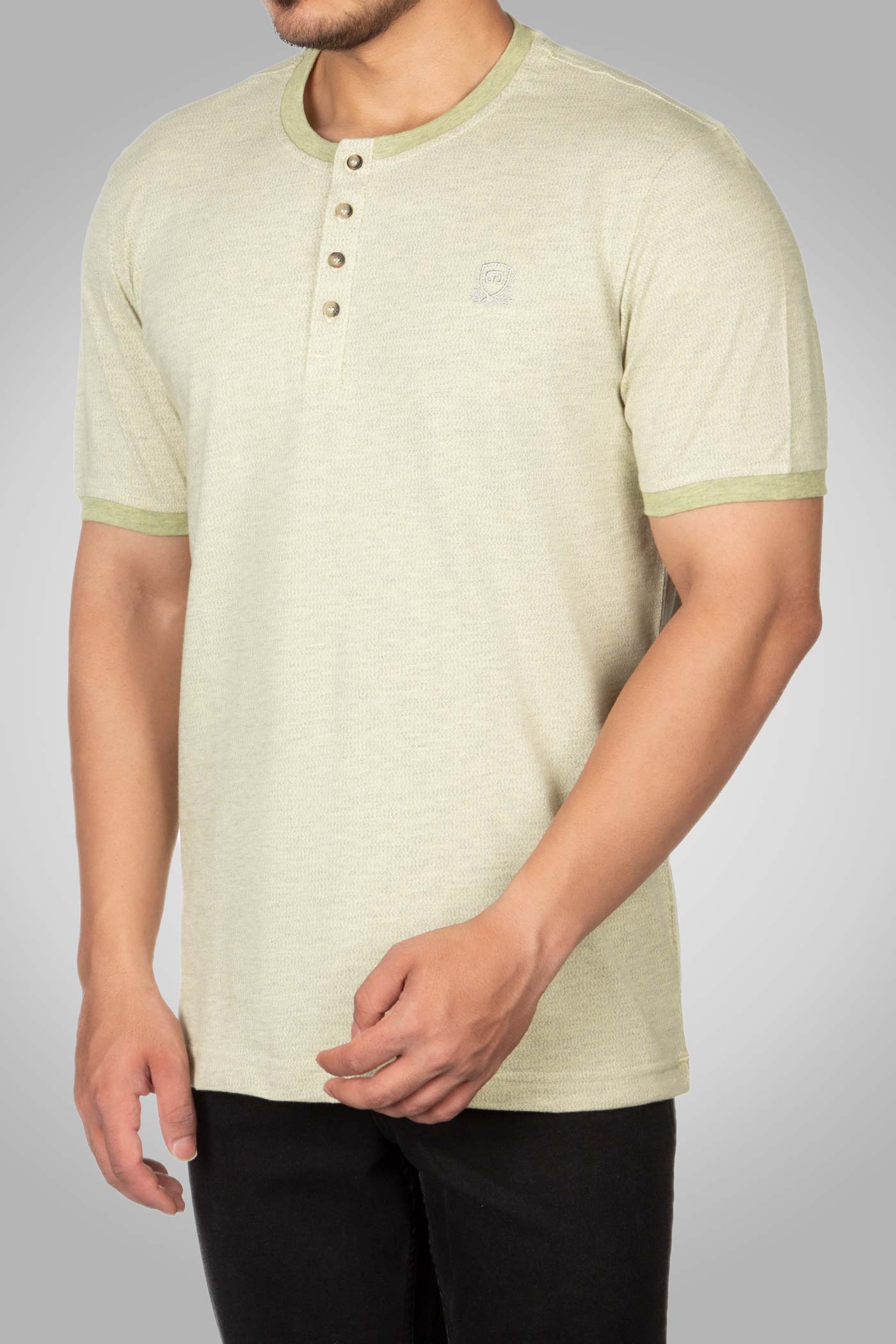 تی شرت یقه گرد دکمه دار 160113