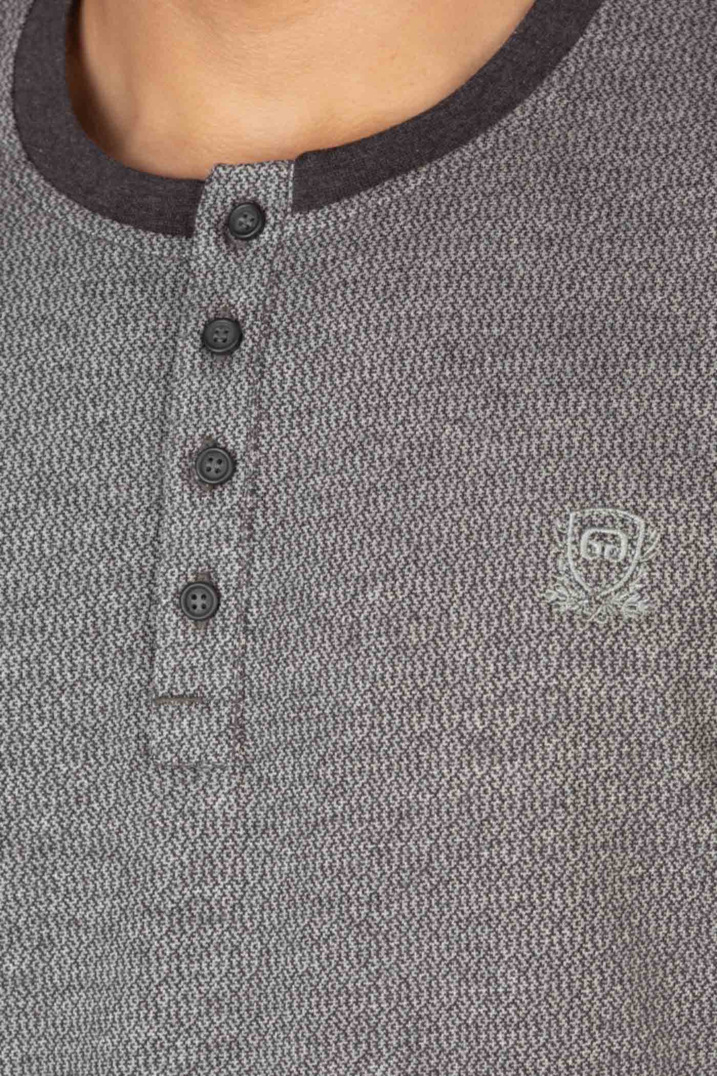 تی شرت یقه گرد دکمه دار 160113