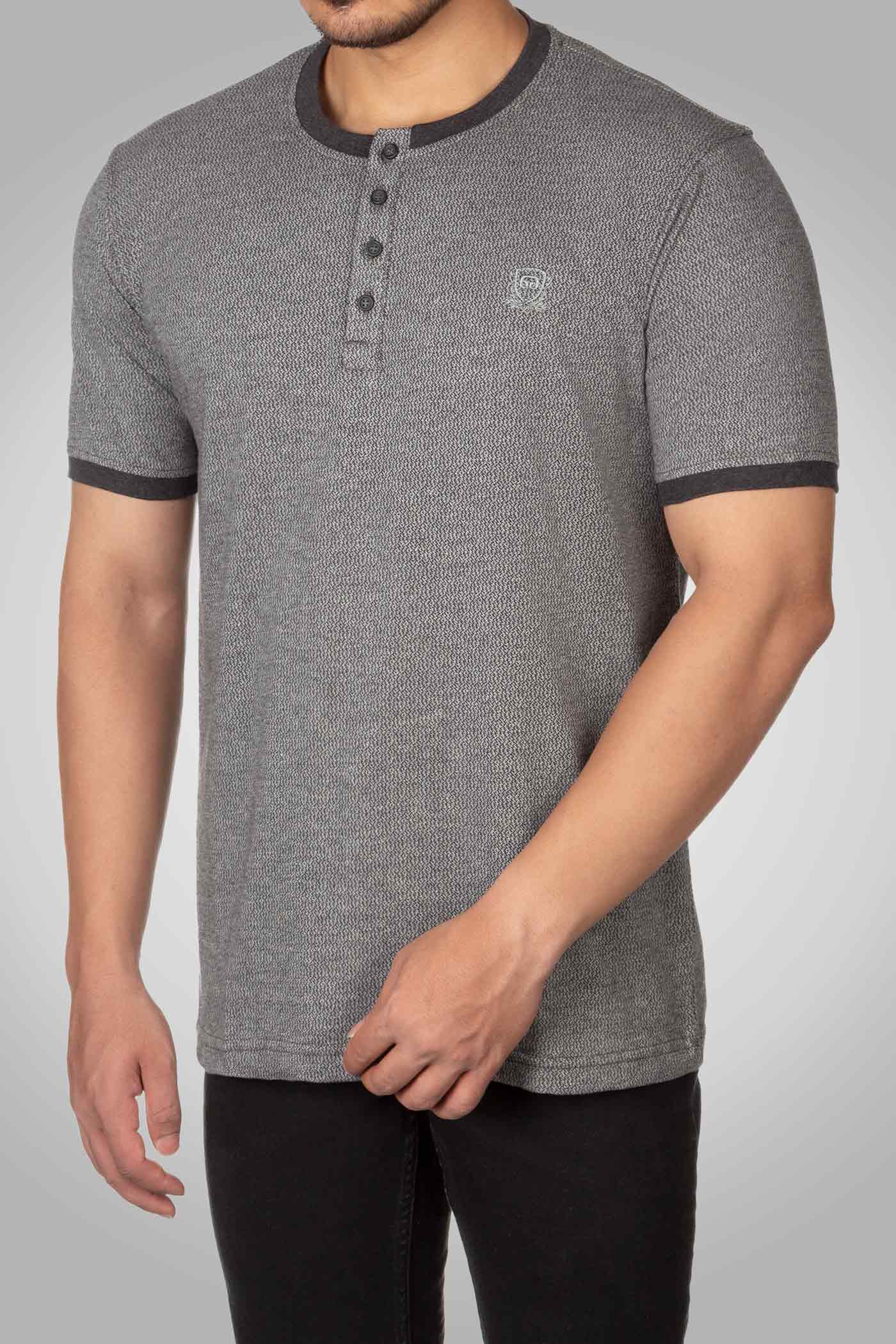 تی شرت یقه گرد دکمه دار 160113