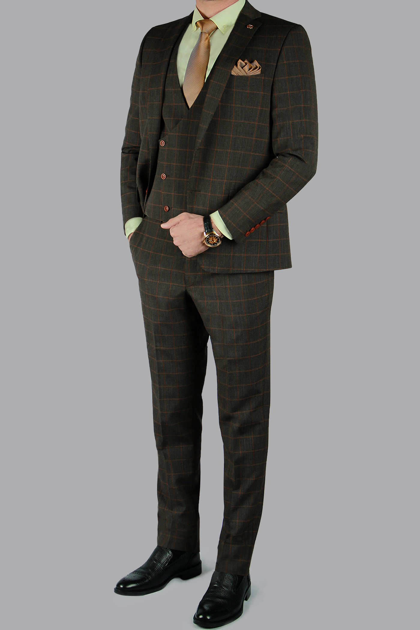 کت و شلوار با ژیله 100114